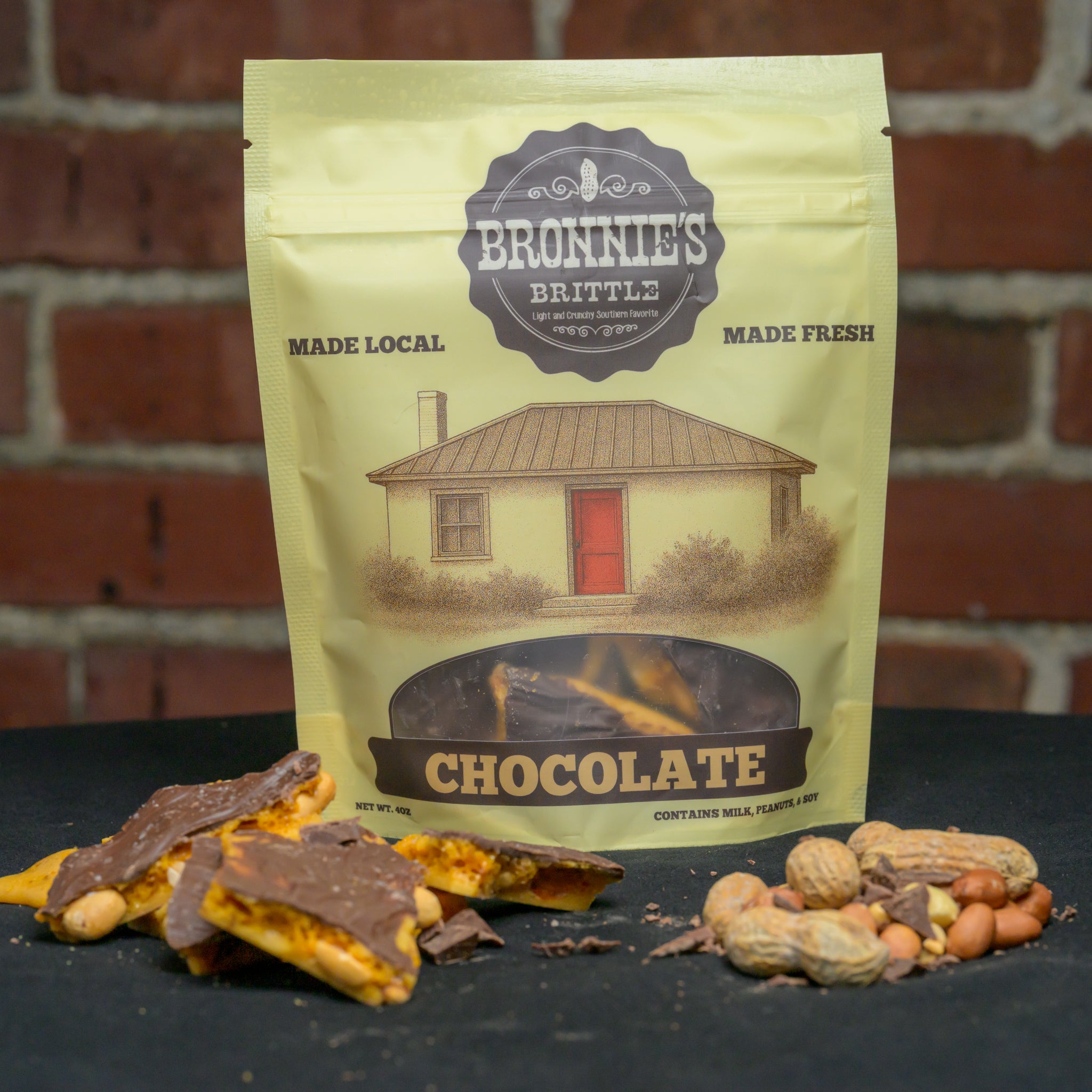 Chocolate Peanut Brittle - 4oz